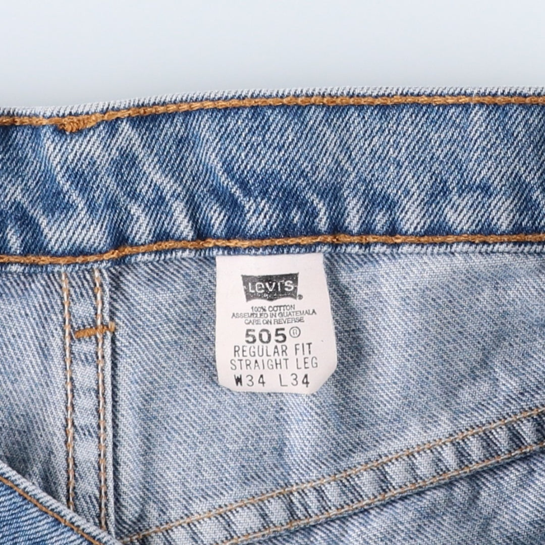 90'S Levi's 505 REGULAR FIT STRAIGHT LEG tapered denim pants for men, W32 equivalent, vintage cotton blue type Vintage Second Hand
