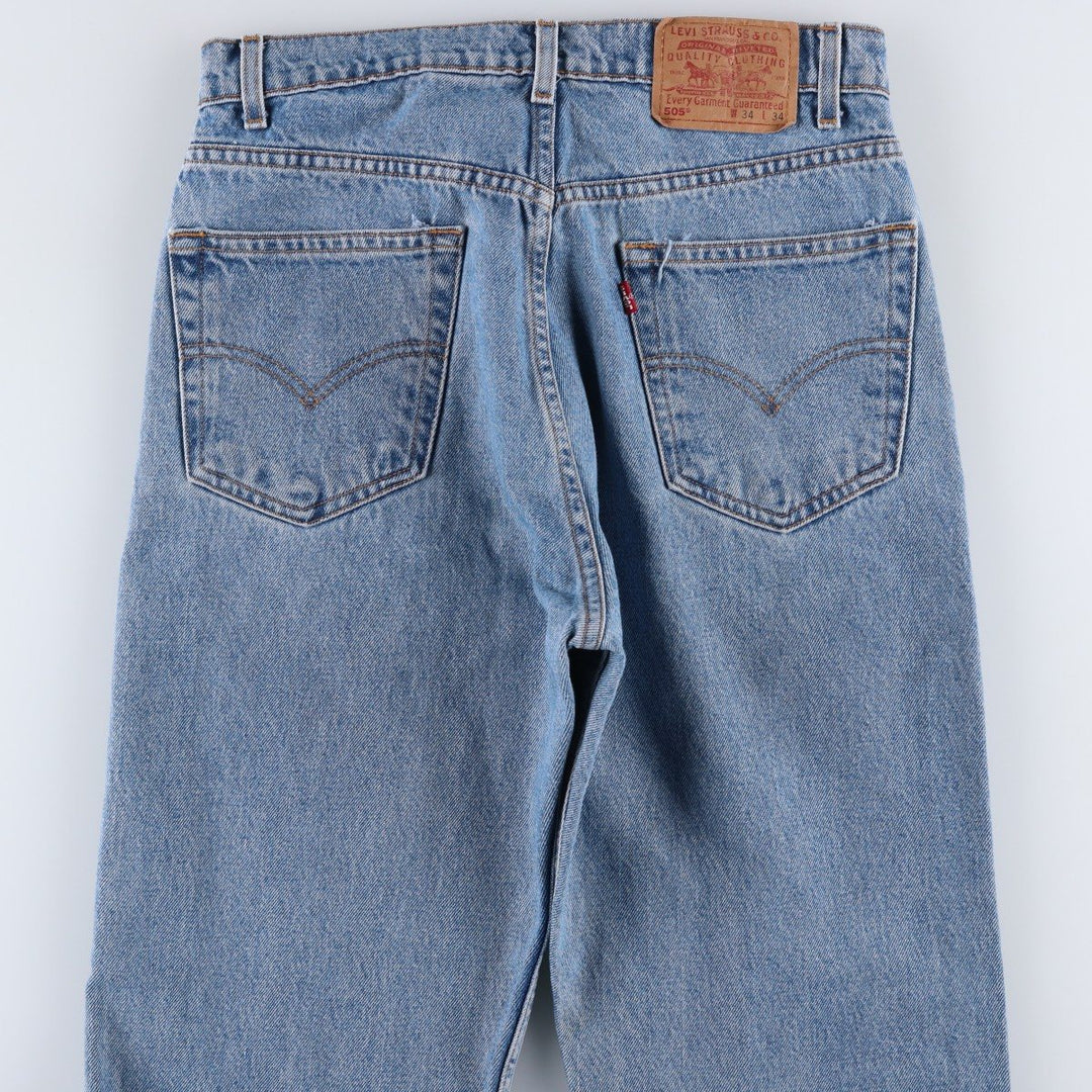 90'S Levi's 505 REGULAR FIT STRAIGHT LEG tapered denim pants for men, W32 equivalent, vintage cotton blue type Vintage Second Hand