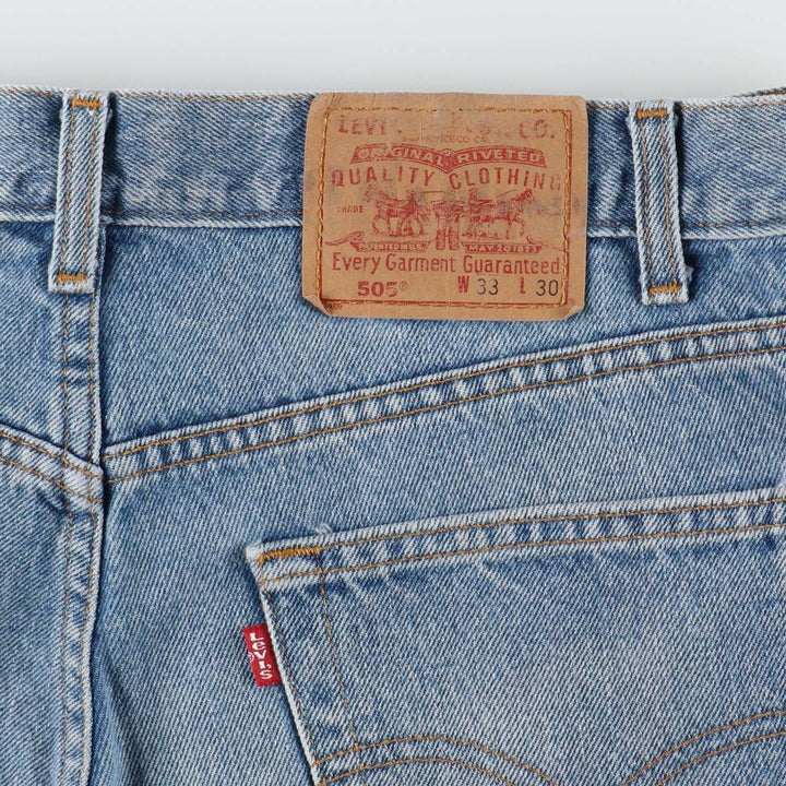1990'S Levi's 505 Regular Fit Straight Leg Tapered Denim Pants, Made in Canada, Men's Size W33 (approx.), Vintage cotton blue type Vintage Second Hand