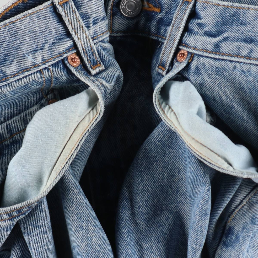 1990'S Levi's 40505-7112 Regular Fit Straight Leg Tapered Denim Pants, Women's Size L (equivalent to W28), Vintage cotton blue type Vintage Second Hand