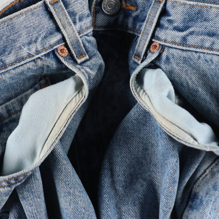 1990'S Levi's 40505-7112 Regular Fit Straight Leg Tapered Denim Pants, Women's Size L (equivalent to W28), Vintage cotton blue type Vintage Second Hand