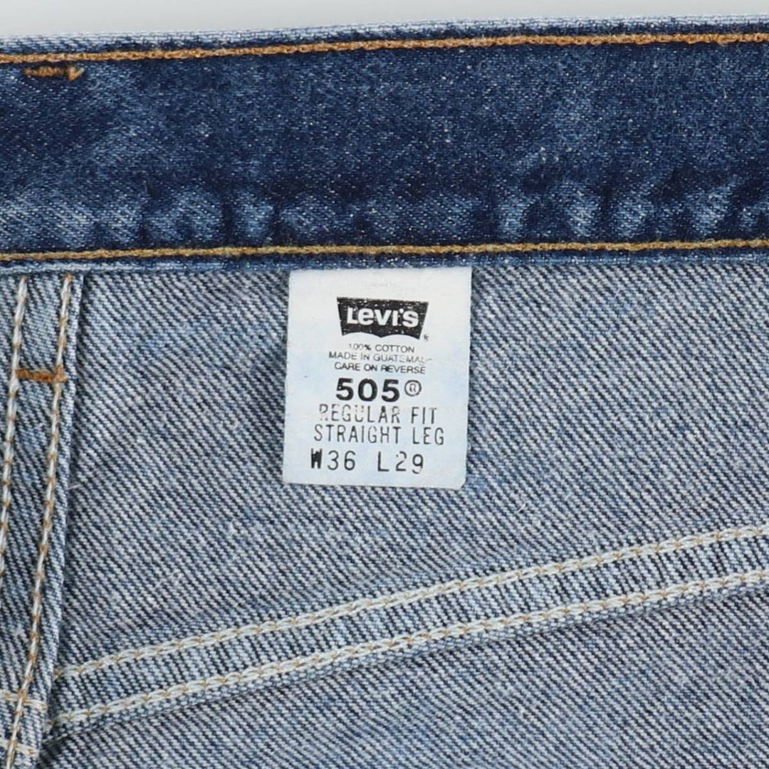 00'S Levi's 505 REGULAR FIT STRAIGHT LEG tapered denim pants for men, size w34 cotton blue type Vintage Second Hand