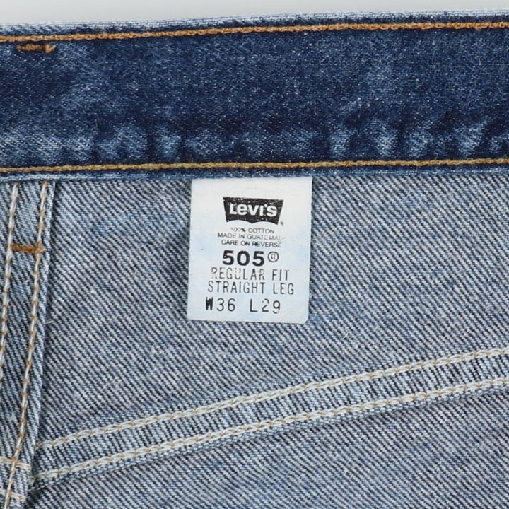 00'S Levi's 505 REGULAR FIT STRAIGHT LEG tapered denim pants for men, size w34 cotton blue type Vintage Second Hand
