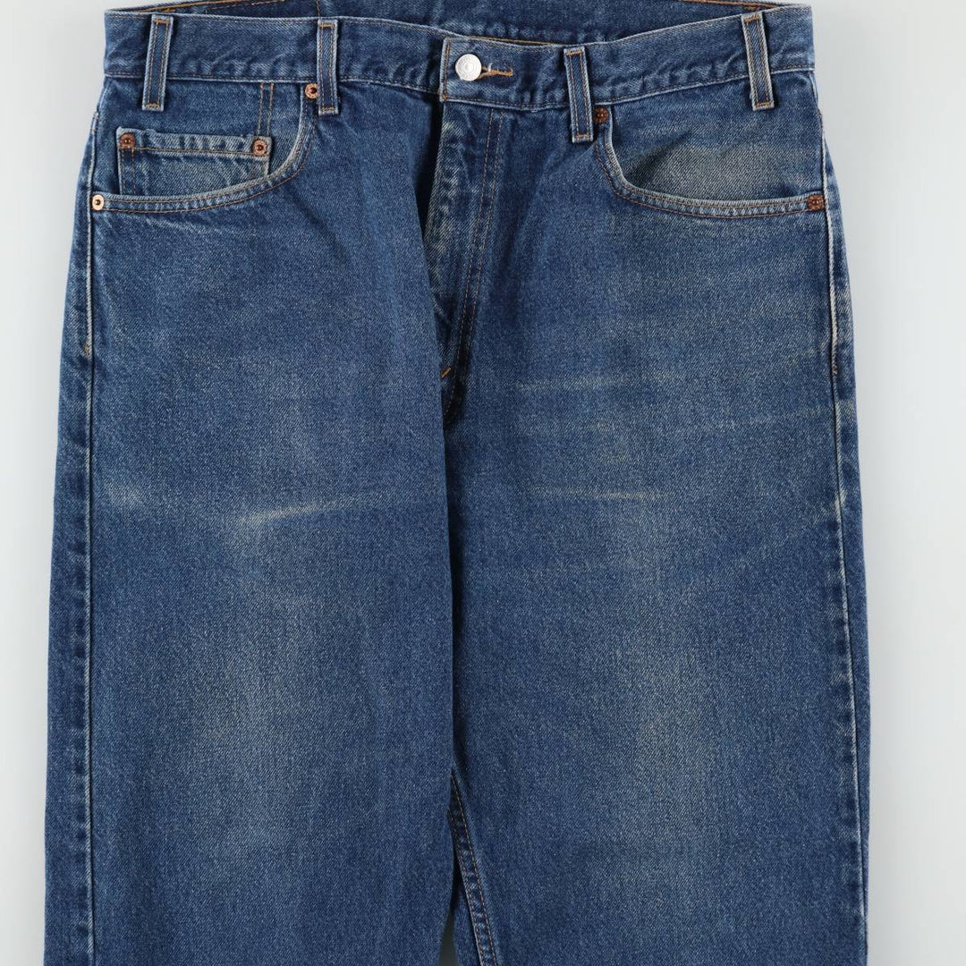 00'S Levi's 505 REGULAR FIT STRAIGHT LEG tapered denim pants for men, size w34 cotton blue type Vintage Second Hand