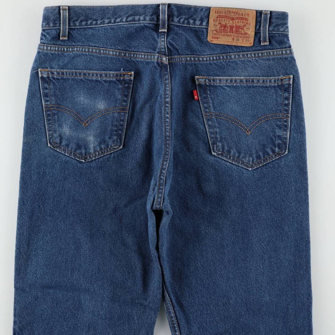 00'S Levi's 505 REGULAR FIT STRAIGHT LEG tapered denim pants for men, size w34 cotton blue type Vintage Second Hand