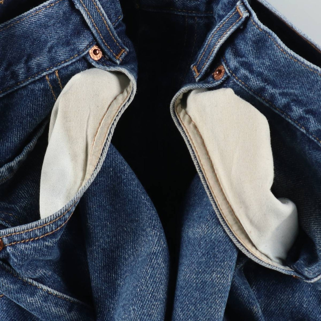00'S Levi's 505 REGULAR FIT STRAIGHT LEG tapered denim pants for men, size w34 cotton blue type Vintage Second Hand