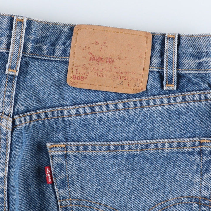 00'S Levi's 505 REGULAR FIT STRAIGHT LEG tapered denim pants for men, size w34 cotton blue type Vintage Second Hand