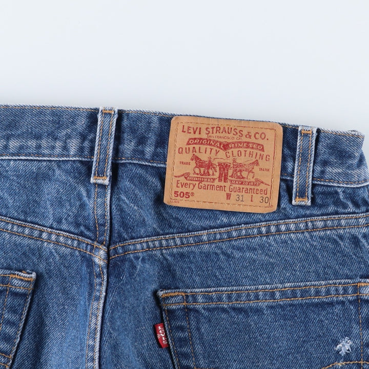 00'S Levi's 505 REGULAR FIT STRAIGHT LEG tapered denim pants for men, W30 equivalent cotton blue type Vintage Second Hand