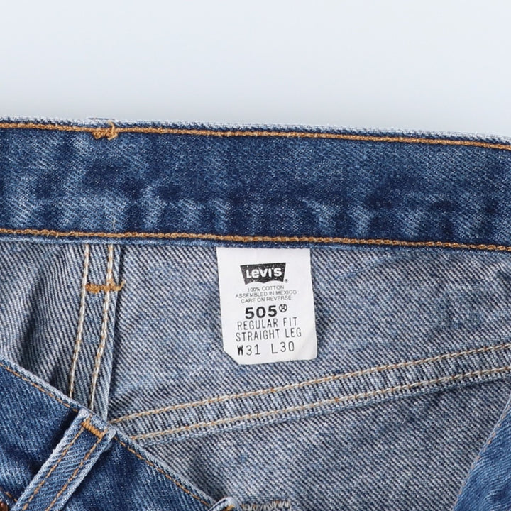 00'S Levi's 505 REGULAR FIT STRAIGHT LEG tapered denim pants for men, W30 equivalent cotton blue type Vintage Second Hand