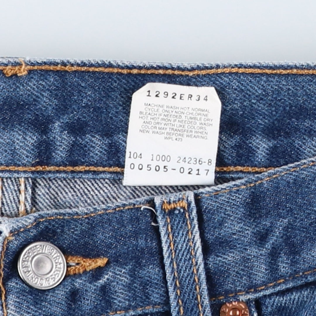 00'S Levi's 505 REGULAR FIT STRAIGHT LEG tapered denim pants for men, W30 equivalent cotton blue type Vintage Second Hand
