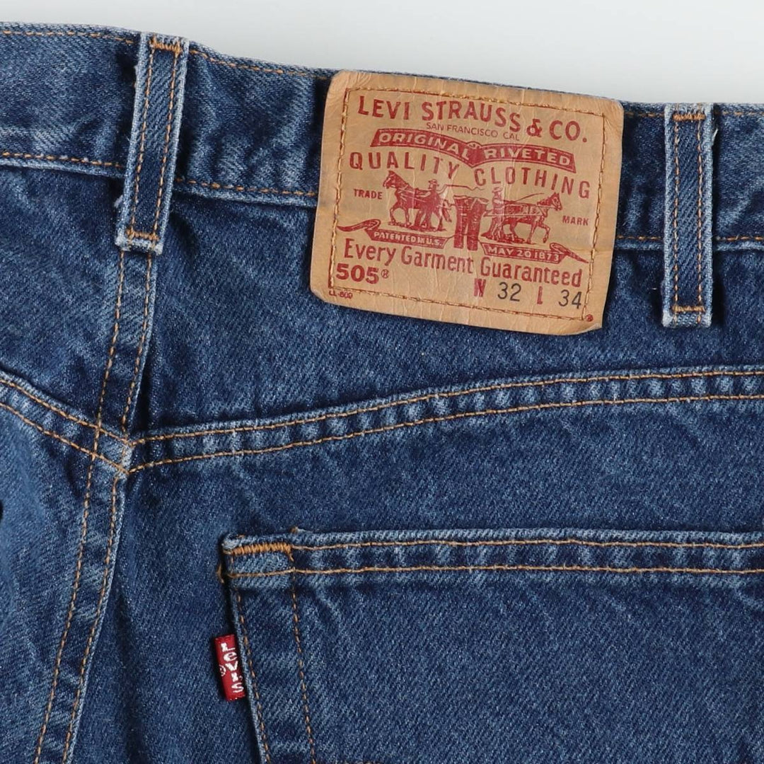 00'S Levi's 505 REGULAR FIT STRAIGHT LEG tapered denim pants for men, size w31 cotton blue type Vintage Second Hand