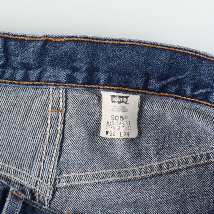00'S Levi's 505 REGULAR FIT STRAIGHT LEG tapered denim pants for men, size w31 cotton blue type Vintage Second Hand
