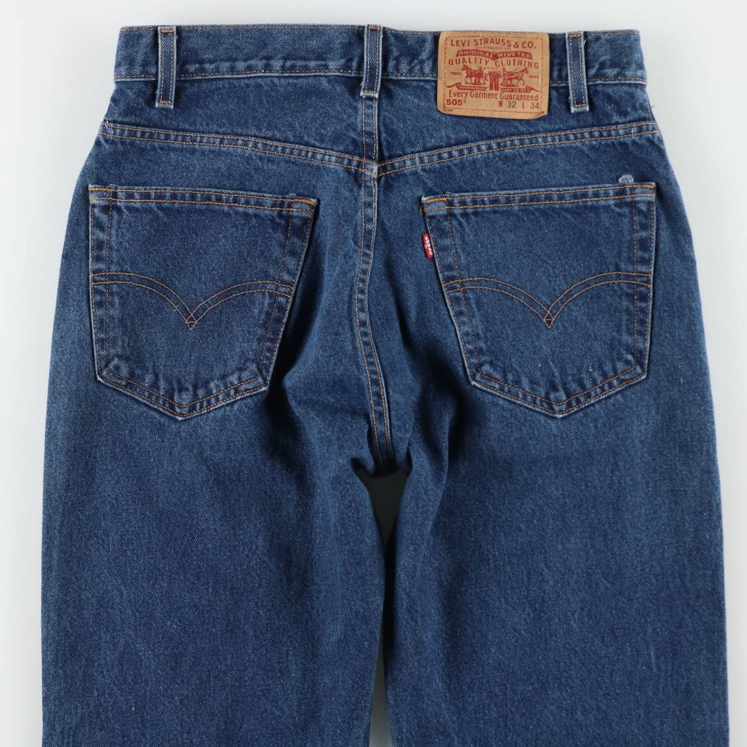 00'S Levi's 505 REGULAR FIT STRAIGHT LEG tapered denim pants for men, size w31 cotton blue type Vintage Second Hand