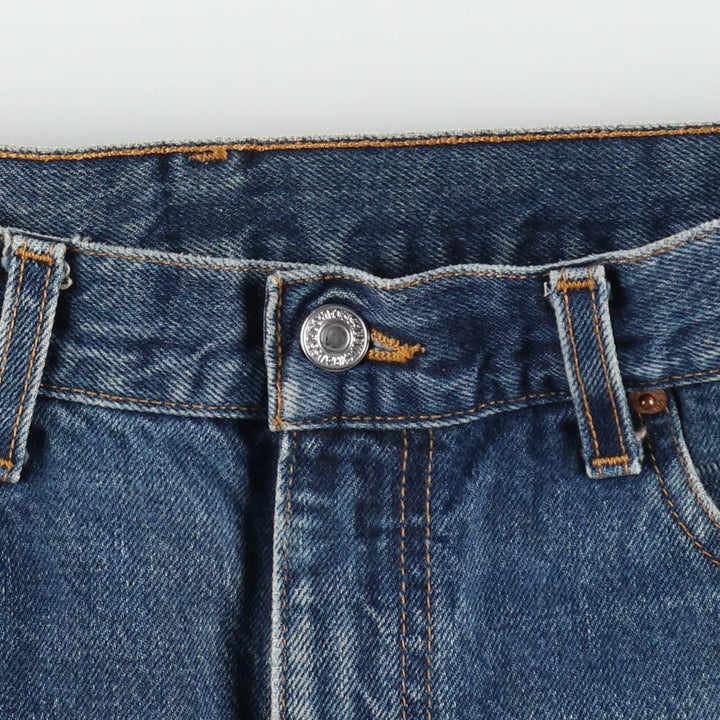90'S Levi's 505 REGULAR FIT STRAIGHT LEG tapered denim pants for men, size W34, vintage cotton blue type Vintage Second Hand