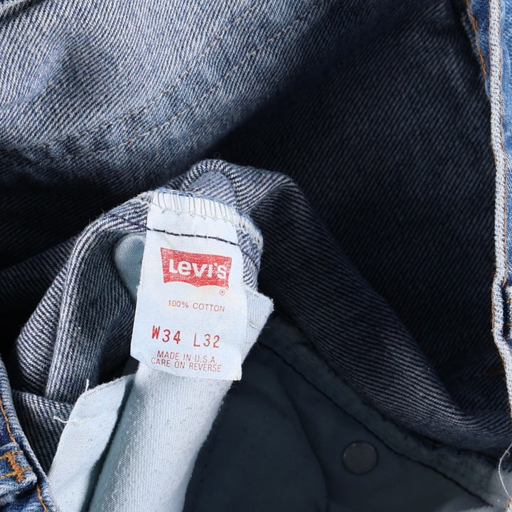 90'S Levi's 505-0216 Tapered Denim Pants, Made in USA, Men's, Size W33, Vintage cotton blue type Vintage Second Hand