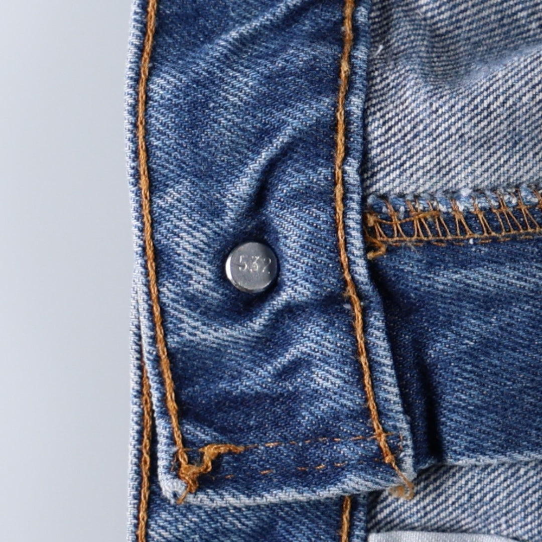 90'S Levi's 505-0216 Tapered Denim Pants, Made in USA, Men's, Size W33, Vintage cotton blue type Vintage Second Hand