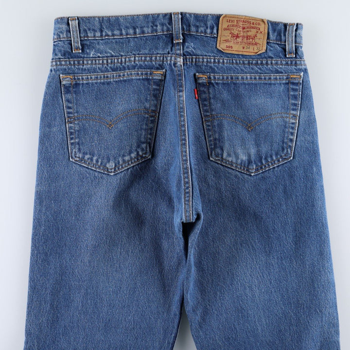 90'S Levi's 505-0216 Tapered Denim Pants, Made in USA, Men's, Size W33, Vintage cotton blue type Vintage Second Hand
