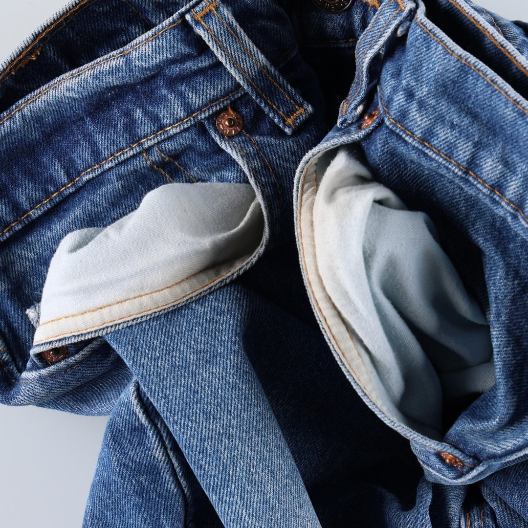 90'S Levi's 505-0216 Tapered Denim Pants, Made in USA, Men's, Size W33, Vintage cotton blue type Vintage Second Hand