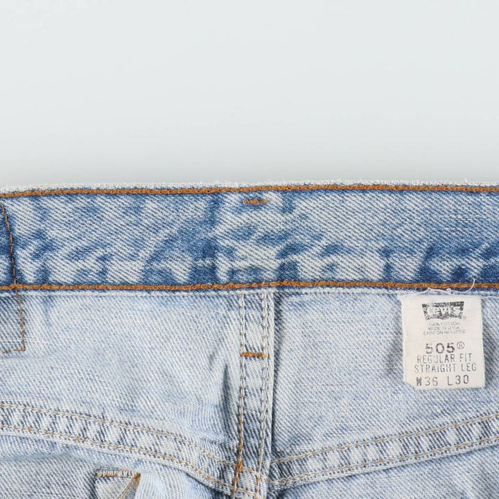 90'S Levi's 505 REGULAR FIT STRAIGHT LEG Tapered Denim Pants Made in USA Men's W35 Vintage cotton blue type Vintage Second Hand