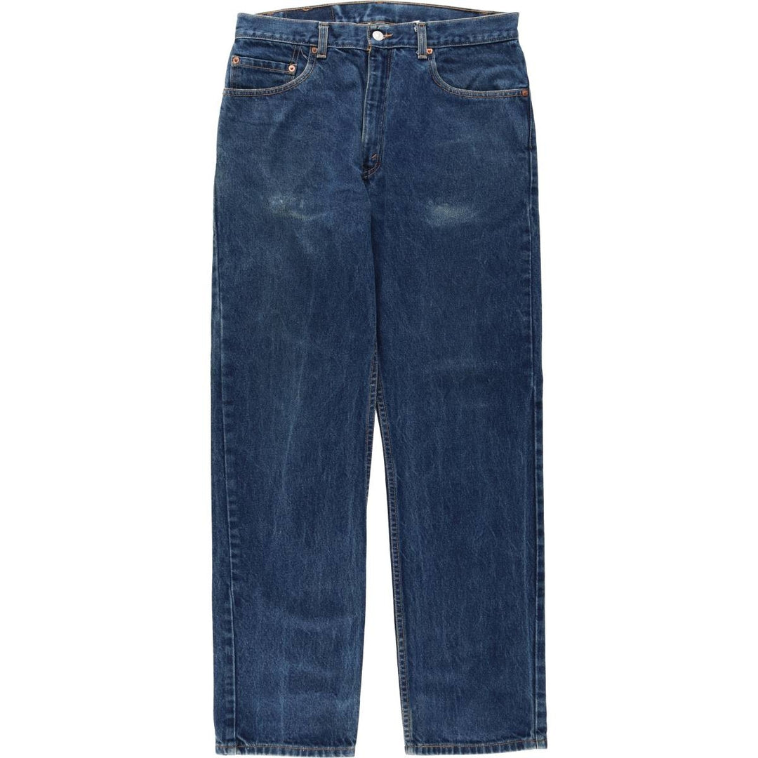 00'S Levi's 505 REGULAR FIT STRAIGHT LEG tapered denim pants made in USA, men's size w34 cotton blue type Vintage Second Hand