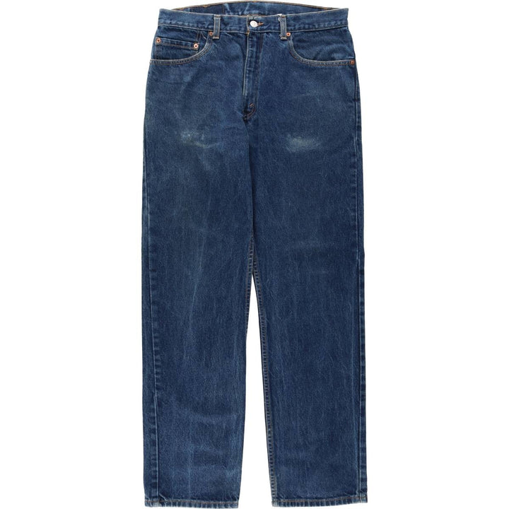 00'S Levi's 505 REGULAR FIT STRAIGHT LEG tapered denim pants made in USA, men's size w34 cotton blue type Vintage Second Hand