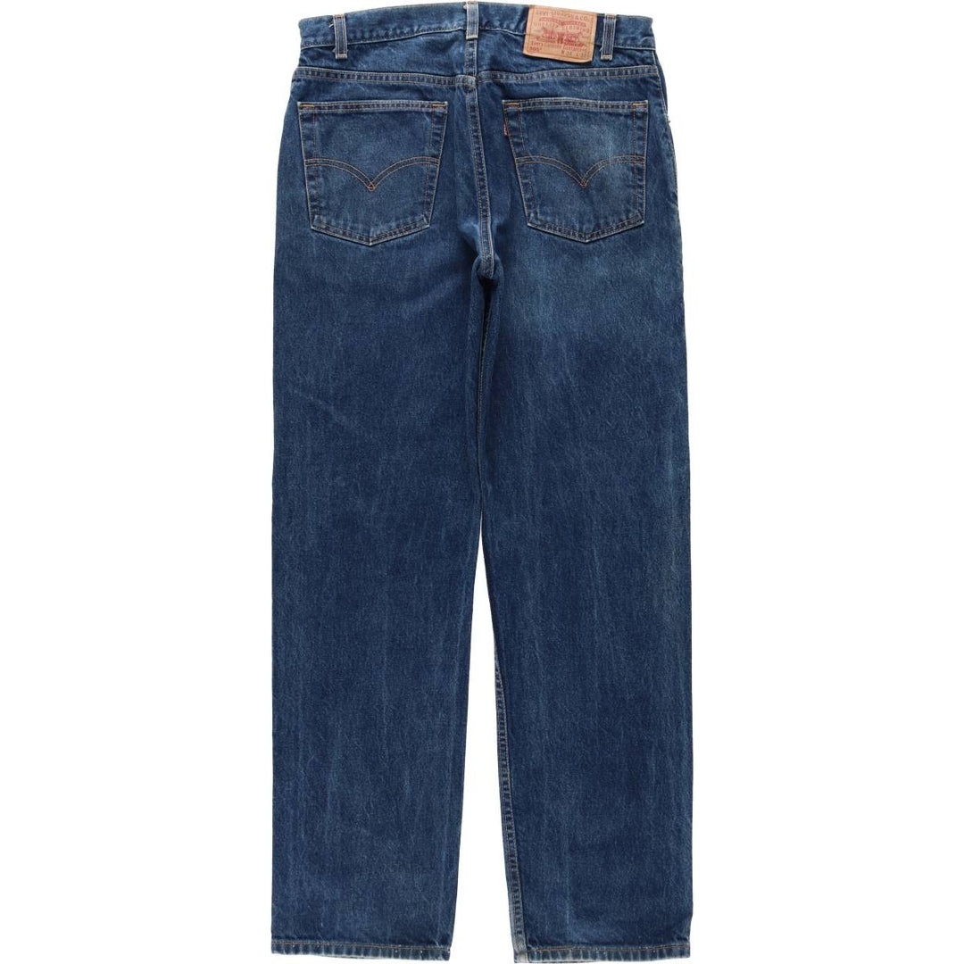 00'S Levi's 505 REGULAR FIT STRAIGHT LEG tapered denim pants made in USA, men's size w34 cotton blue type Vintage Second Hand