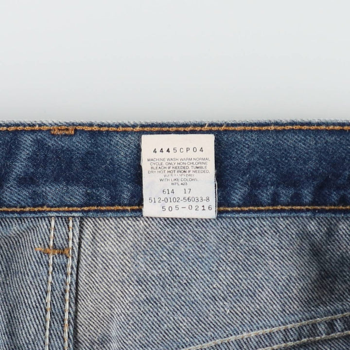 00'S Levi's 505 REGULAR FIT STRAIGHT LEG tapered denim pants made in USA, men's size w34 cotton blue type Vintage Second Hand