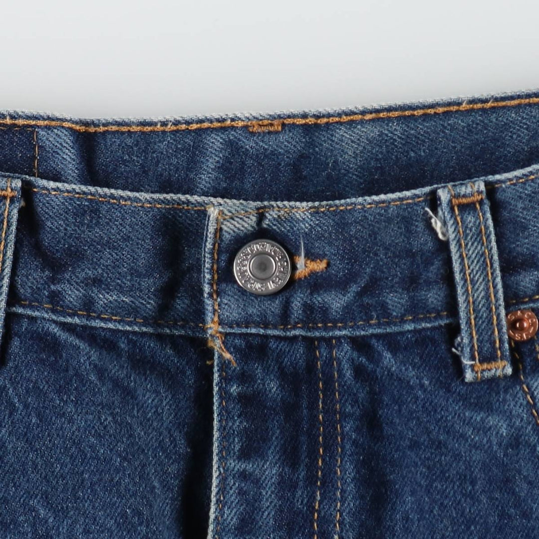 00'S Levi's 505 REGULAR FIT STRAIGHT LEG tapered denim pants made in USA, men's size w34 cotton blue type Vintage Second Hand