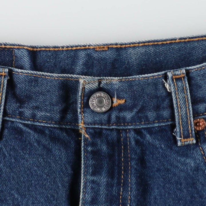 00'S Levi's 505 REGULAR FIT STRAIGHT LEG tapered denim pants made in USA, men's size w34 cotton blue type Vintage Second Hand