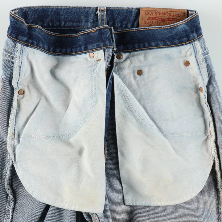 00'S Levi's 505 REGULAR FIT STRAIGHT LEG tapered denim pants made in USA, men's size w34 cotton blue type Vintage Second Hand
