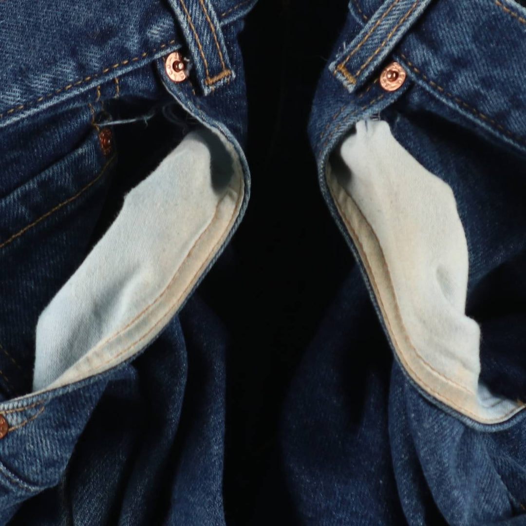 00'S Levi's 505 REGULAR FIT STRAIGHT LEG tapered denim pants made in USA, men's size w34 cotton blue type Vintage Second Hand