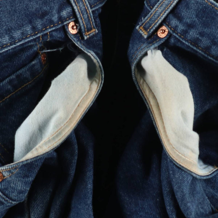 00'S Levi's 505 REGULAR FIT STRAIGHT LEG tapered denim pants made in USA, men's size w34 cotton blue type Vintage Second Hand