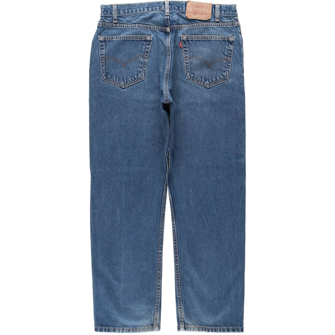 00'S Levi's 505 REGULAR FIT STRAIGHT LEG tapered denim pants made in USA, men's w35 equivalent cotton blue type Vintage Second Hand