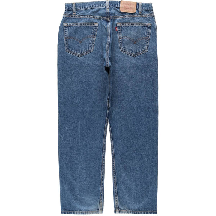 00'S Levi's 505 REGULAR FIT STRAIGHT LEG tapered denim pants made in USA, men's w35 equivalent cotton blue type Vintage Second Hand