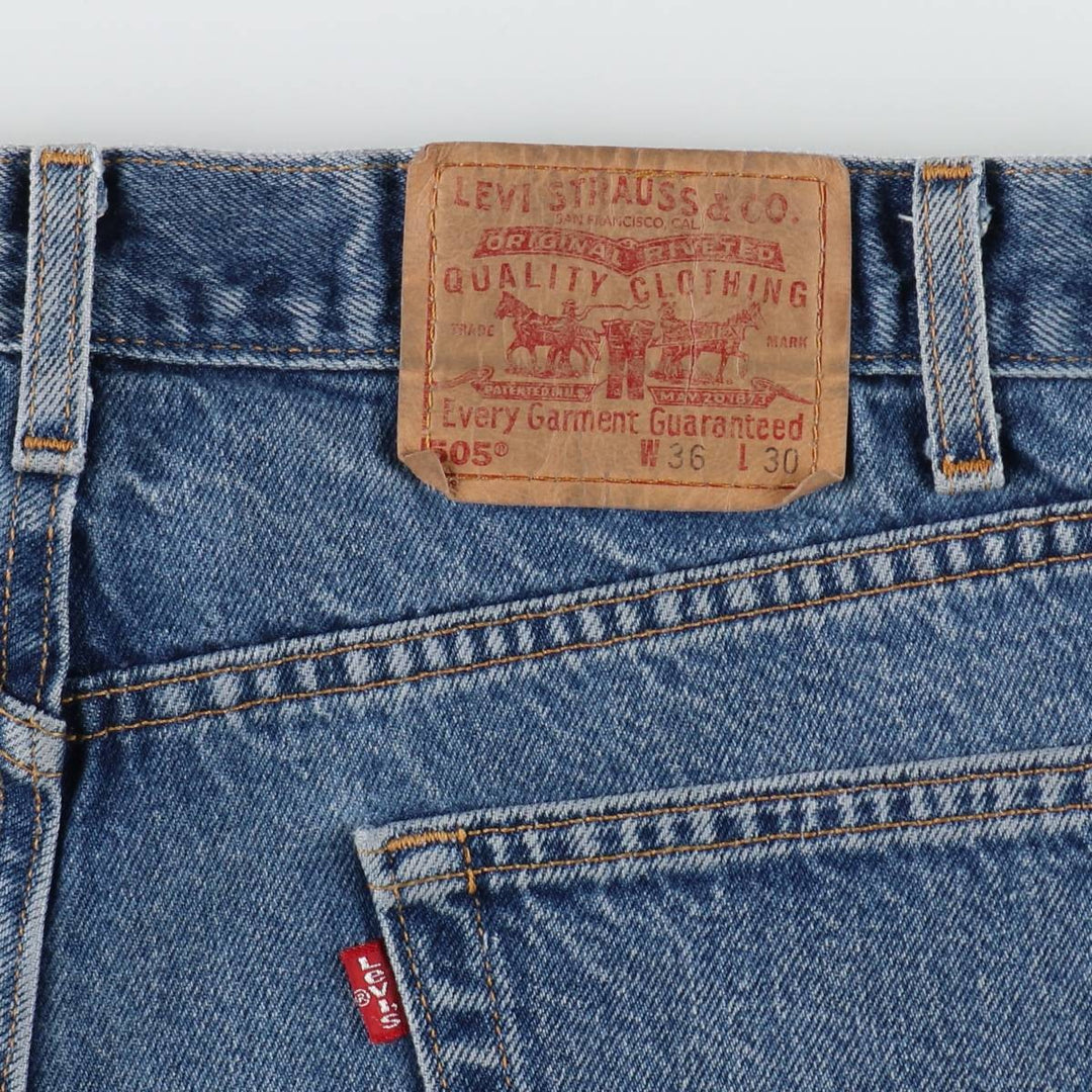 00'S Levi's 505 REGULAR FIT STRAIGHT LEG tapered denim pants made in USA, men's w35 equivalent cotton blue type Vintage Second Hand