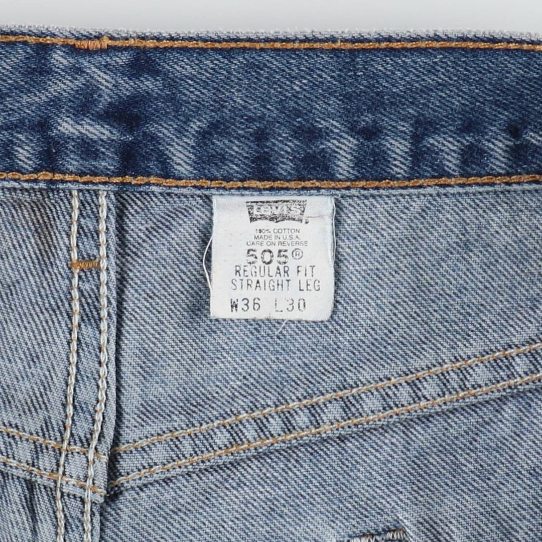 00'S Levi's 505 REGULAR FIT STRAIGHT LEG tapered denim pants made in USA, men's w35 equivalent cotton blue type Vintage Second Hand