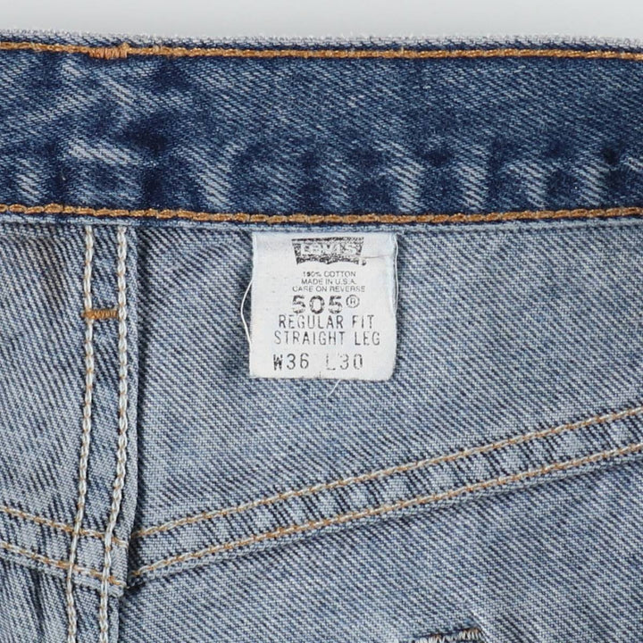 00'S Levi's 505 REGULAR FIT STRAIGHT LEG tapered denim pants made in USA, men's w35 equivalent cotton blue type Vintage Second Hand