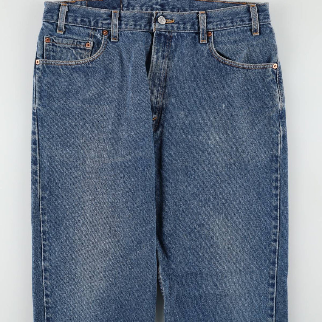00'S Levi's 505 REGULAR FIT STRAIGHT LEG tapered denim pants made in USA, men's w35 equivalent cotton blue type Vintage Second Hand