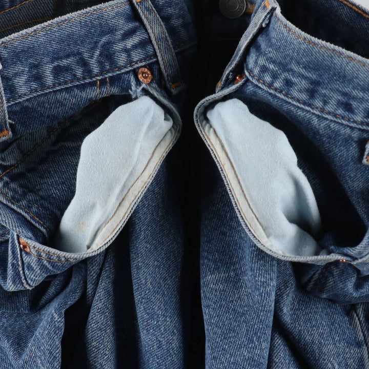 00'S Levi's 505 REGULAR FIT STRAIGHT LEG tapered denim pants made in USA, men's w35 equivalent cotton blue type Vintage Second Hand