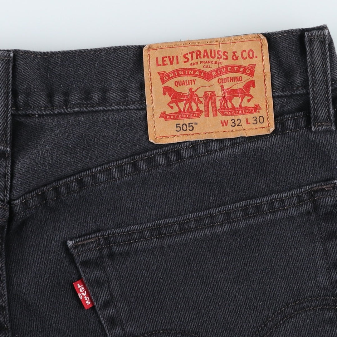 Levi's 505 Black Denim Tapered Denim Pants for Men, W34 equivalent cotton black type Vintage Second Hand
