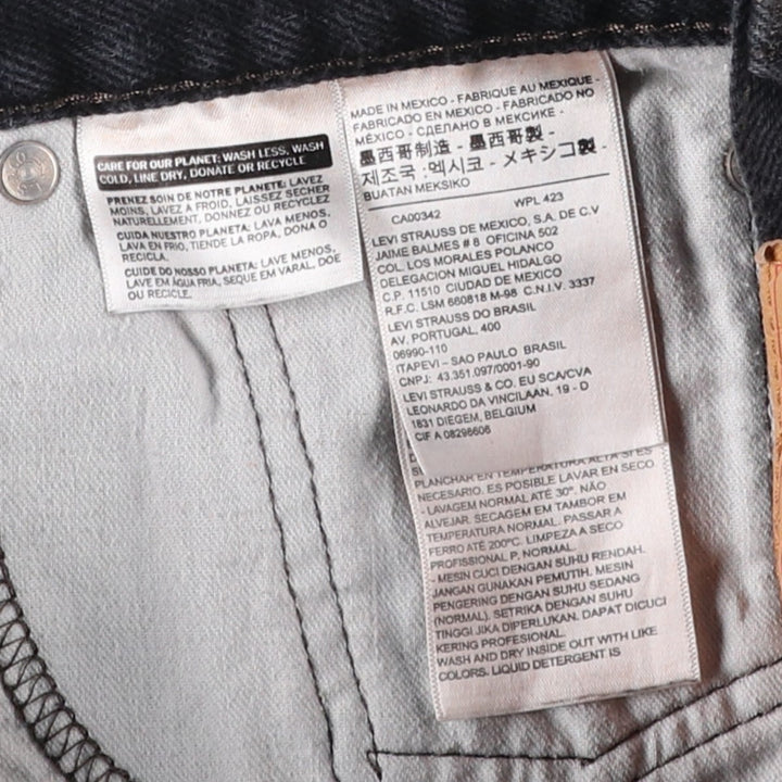 Levi's 505 Black Denim Tapered Denim Pants for Men, W34 equivalent cotton black type Vintage Second Hand