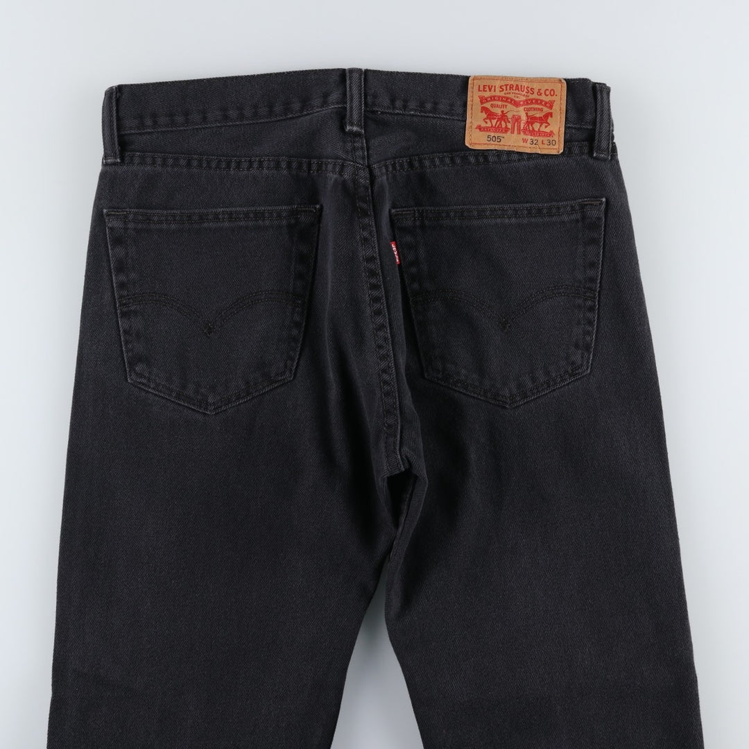 Levi's 505 Black Denim Tapered Denim Pants for Men, W34 equivalent cotton black type Vintage Second Hand