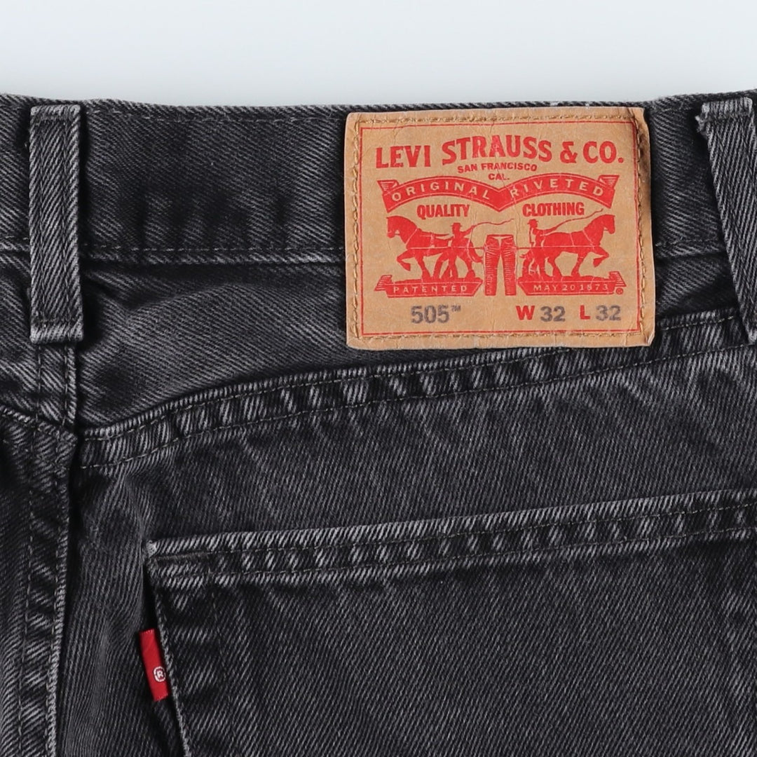 Levi's 505 Black Denim Tapered Denim Pants for Men, W31 equivalent cotton Charcoal Vintage Second Hand