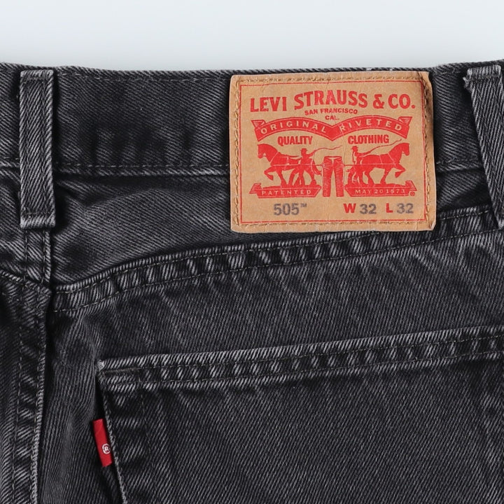 Levi's 505 Black Denim Tapered Denim Pants for Men, W31 equivalent cotton Charcoal Vintage Second Hand