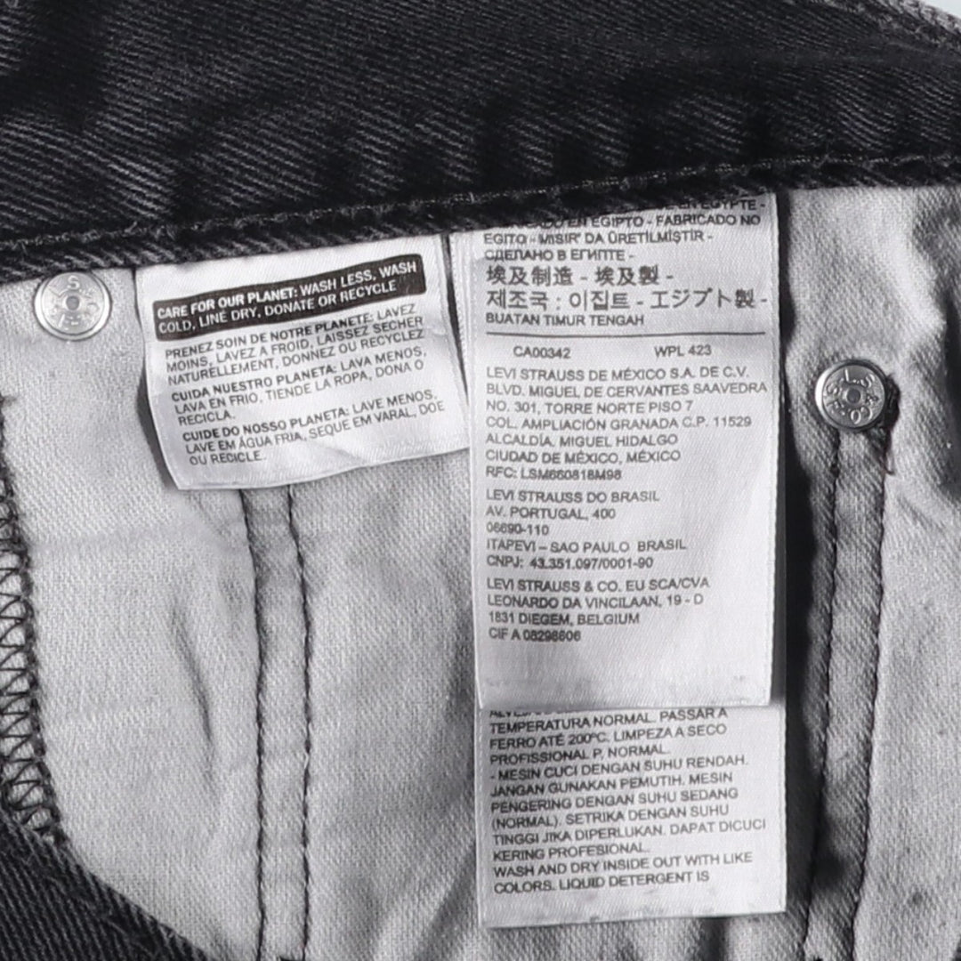 Levi's 505 Black Denim Tapered Denim Pants for Men, W31 equivalent cotton Charcoal Vintage Second Hand