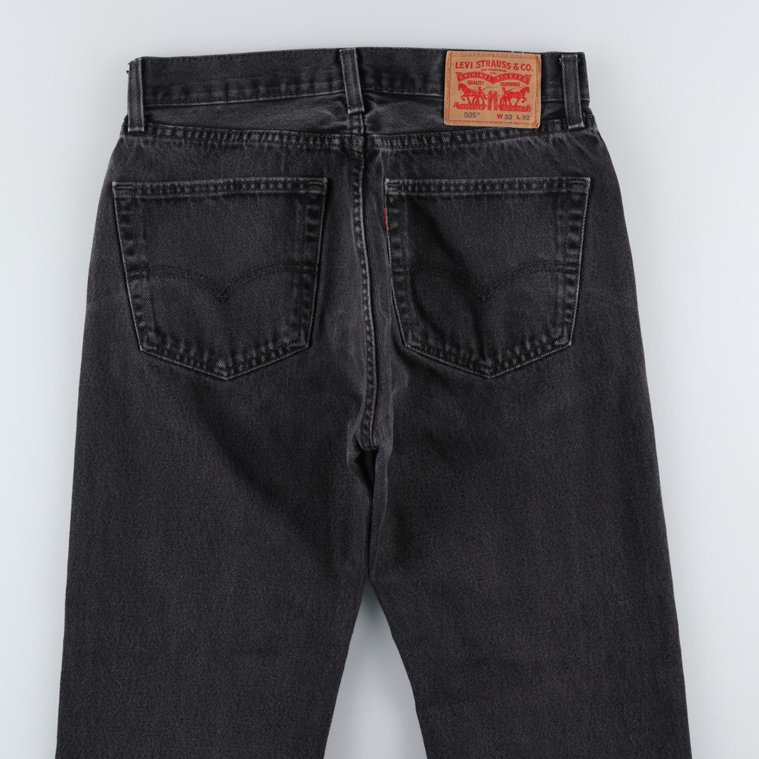 Levi's 505 Black Denim Tapered Denim Pants for Men, W31 equivalent cotton Charcoal Vintage Second Hand