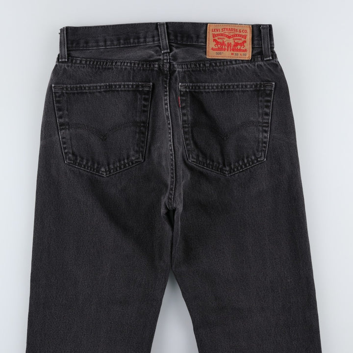Levi's 505 Black Denim Tapered Denim Pants for Men, W31 equivalent cotton Charcoal Vintage Second Hand
