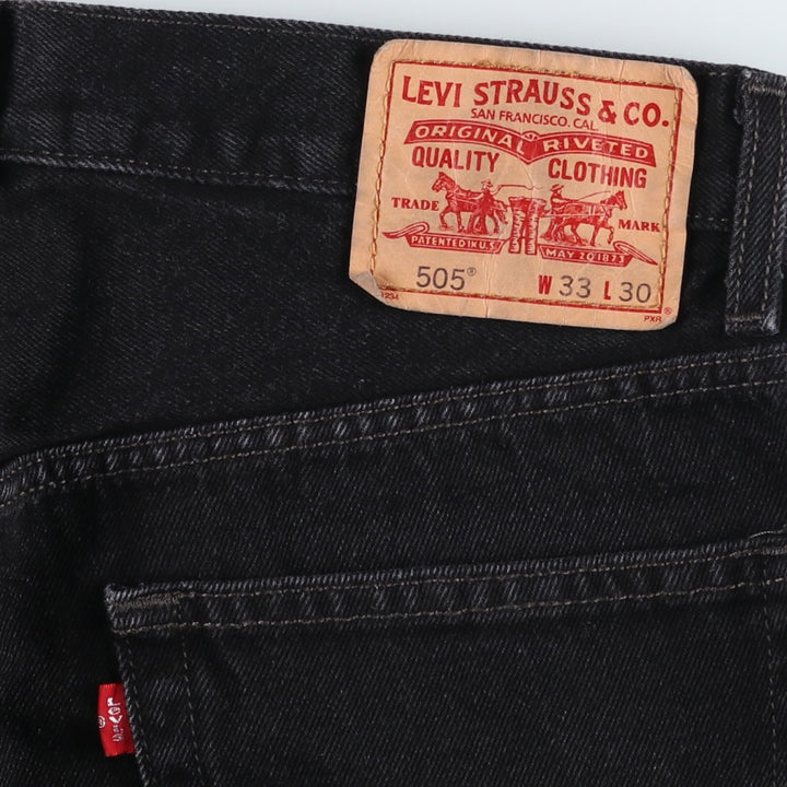 2000'S Levi's 505 Regular Fit Black Denim Tapered Denim Pants, Men's Size 34 cotton black type Vintage Second Hand