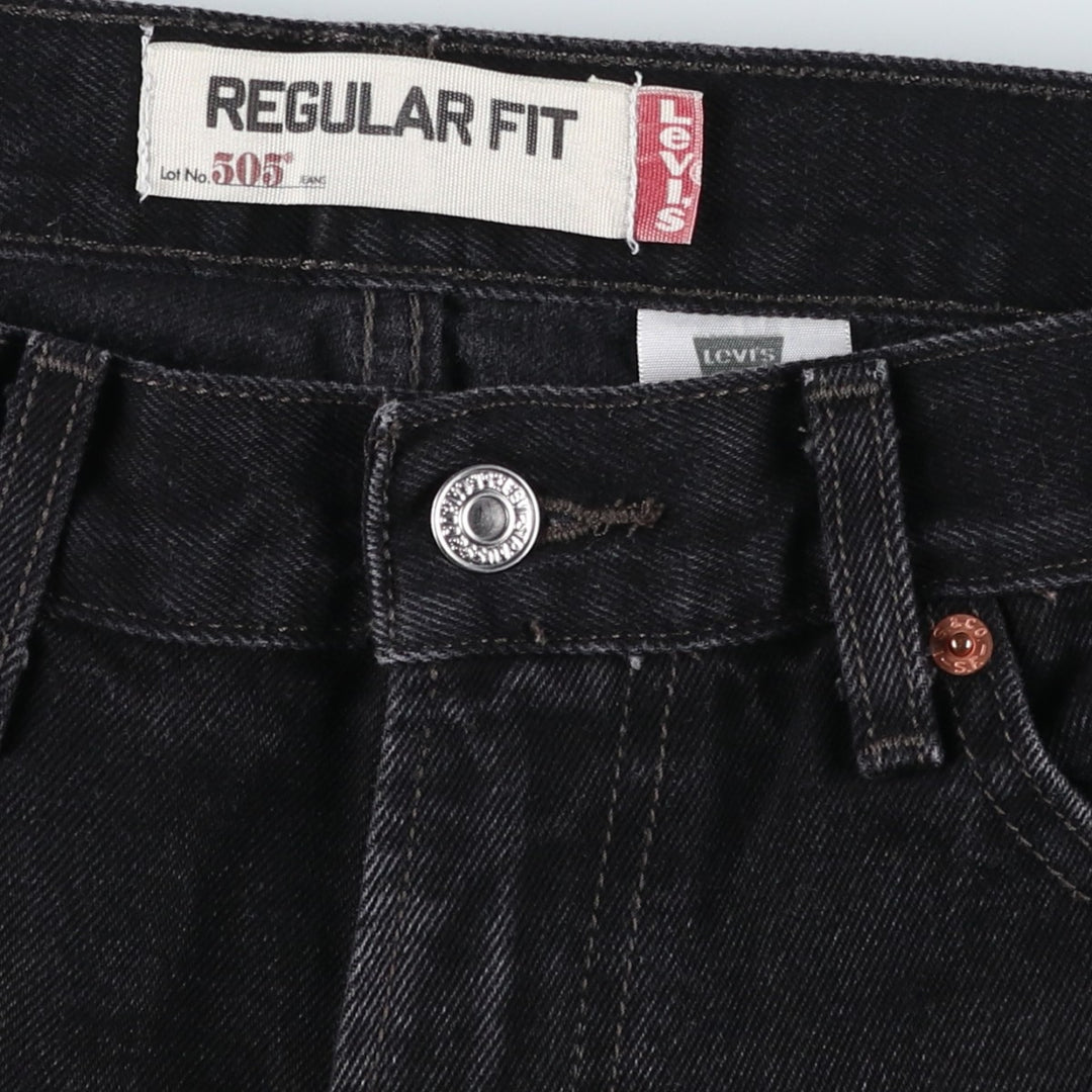 2000'S Levi's 505 Regular Fit Black Denim Tapered Denim Pants, Men's Size 34 cotton black type Vintage Second Hand