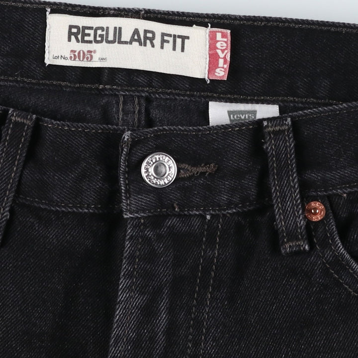 2000'S Levi's 505 Regular Fit Black Denim Tapered Denim Pants, Men's Size 34 cotton black type Vintage Second Hand